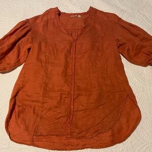 Anthropologie Holding Horses Orange Blouse